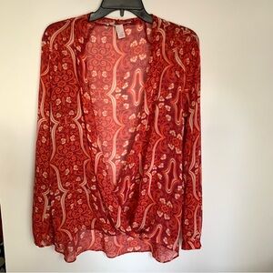 Red Paisley Women's Top